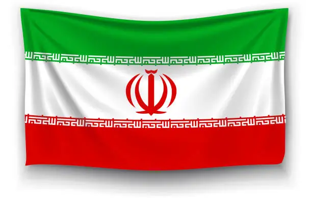 Vector illustration of flag of iran