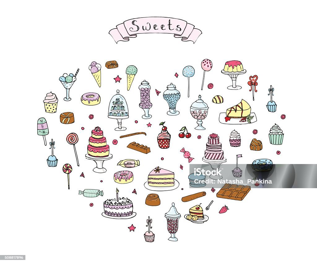 Sweets Ascii Sweets Set Stock Illustration - Download Image Now - Baked Pastry Item ...