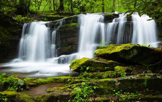 Water cascading through Collins Creek located in Heber Springs, Arkansas.