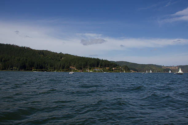 istock sailing dinghy, lake life in vichuquen chile 508818665