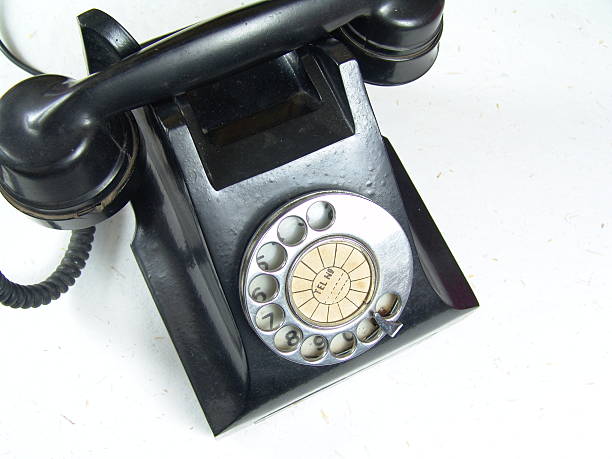 istock Old black Telephone with Steel dial 508818799