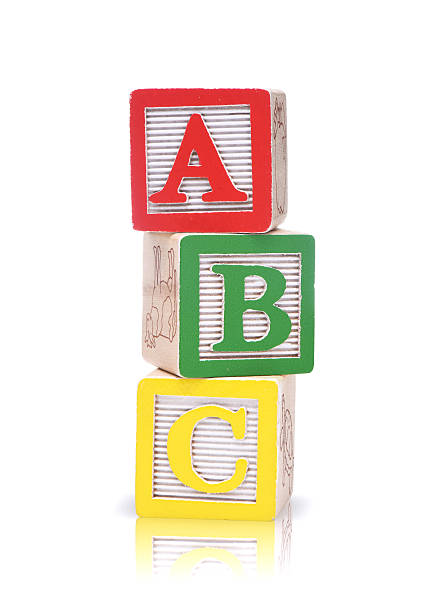 alphabet blocks - cube baby child block stock-fotos und bilder