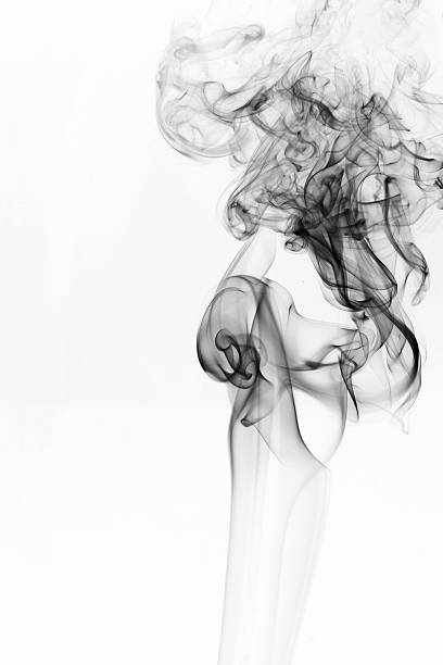 istock Movement of black smoke on white background 508819937