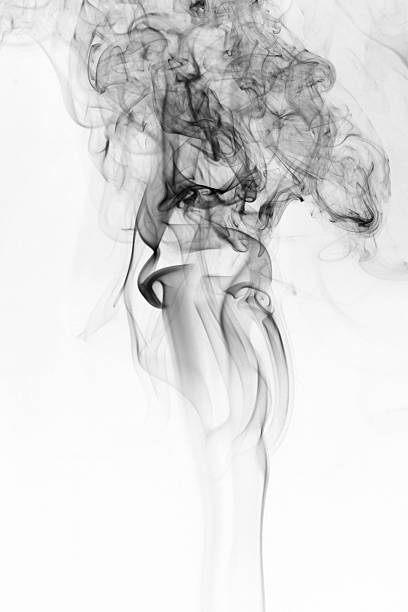 istock Movement of black smoke on white background 508819961