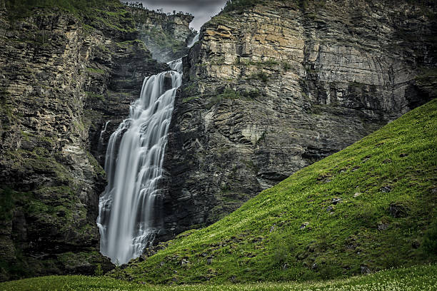 Mollisfossen Waterfall North Norway stock photo