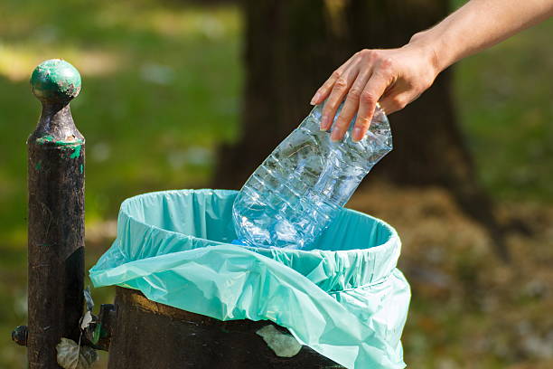 istock Hand of woman throwing plastic bottle into recycling bin 508831480