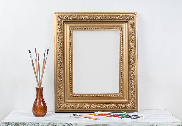 Frame for a picture on a wooden table