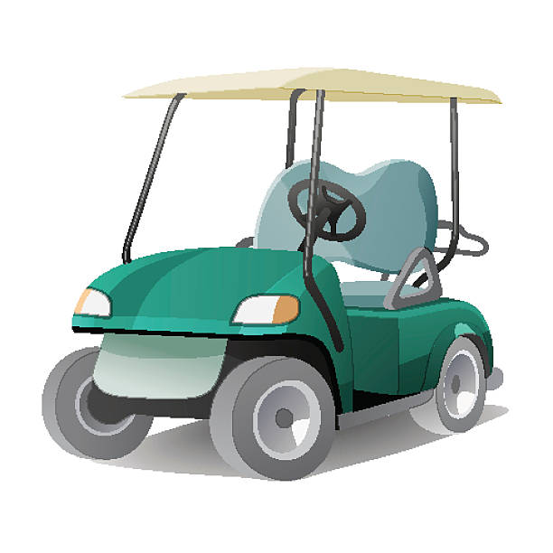 Golf cart with shadow Golf cart with shadow. Abstract isolated color vector illstration golf cart vector stock illustrations