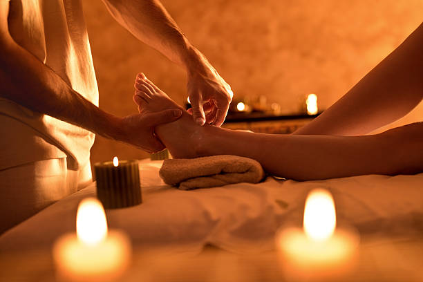 istock Unrecognizable woman getting foot massage at spa. 508839218