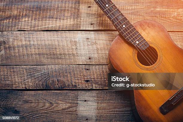 Wooden Guitar Stock Photo - Download Image Now - Guitar, Country and Western Music, Acoustic Guitar