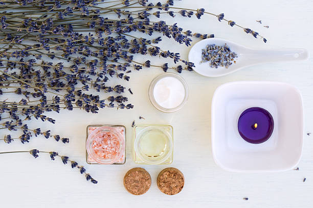 istock Aromatherapy oil, crem and aroma salt with lavender 508852204