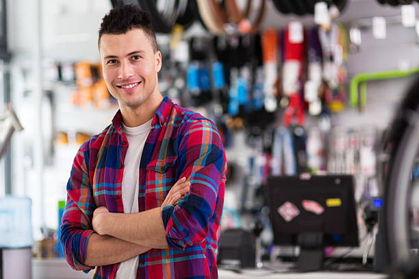 istock Shop owner in bicycle workshop 508852412