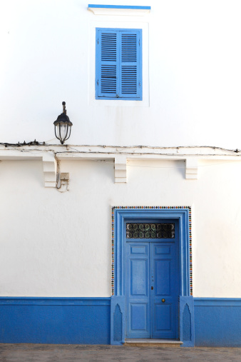 Blue door in Assila, Morocco