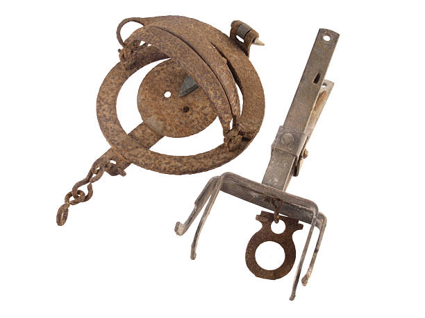 istock Old and rusty vermin traps on a white background. 508855079