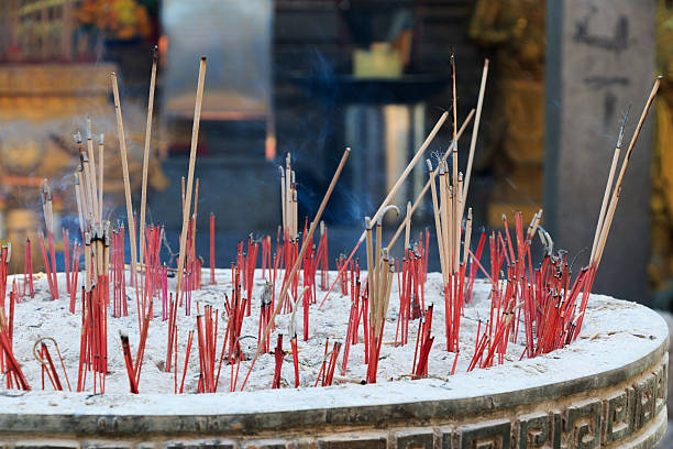 istock Burning incense in Thai-Chinese Mixed Temple 508856212