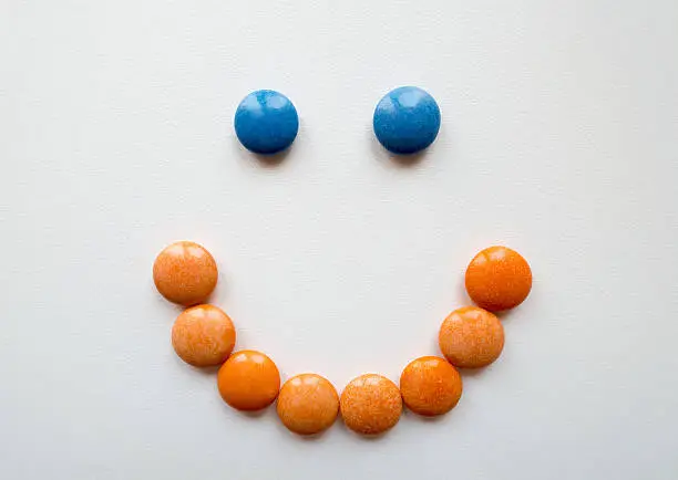 smiley face made with smaries