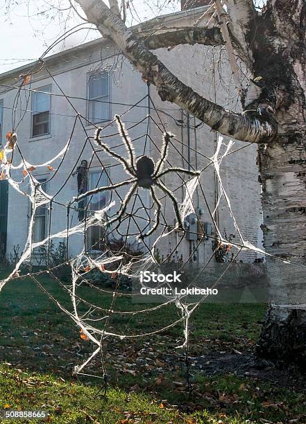 Spinnennetz Halloweendekoration Stockfoto und mehr Bilder von Baum - Baum, Dekoration, Einzelner Gegenstand