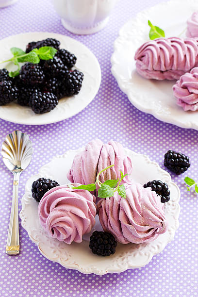 istock Homemade marshmallows with fresh berries. 508859088
