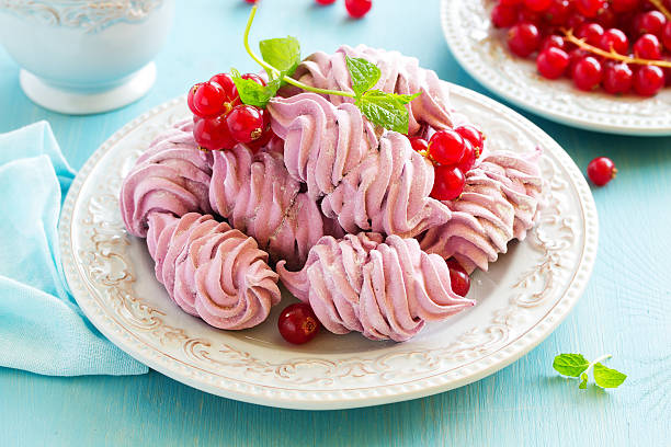 istock Homemade marshmallows with fresh berries. 508859488