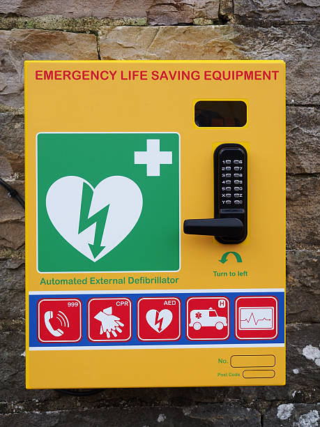 Public Emergency Automated Defibrillator on a Wall