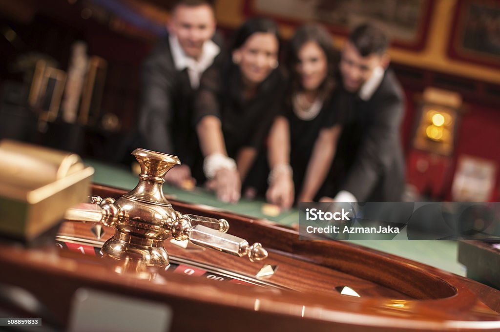 Roulette Roulette wheel in casino Black Color Stock Photo