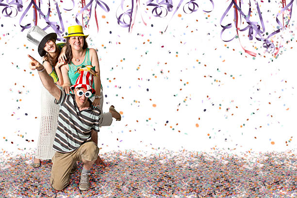 A happy brazilian family at Carnival