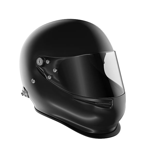 istock Black Winter Motor Helmet on White Background 508876952