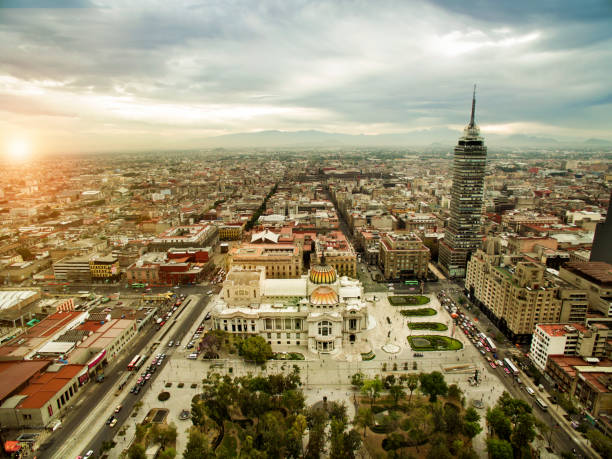 Vista aérea da Cidade do México - foto de acervo