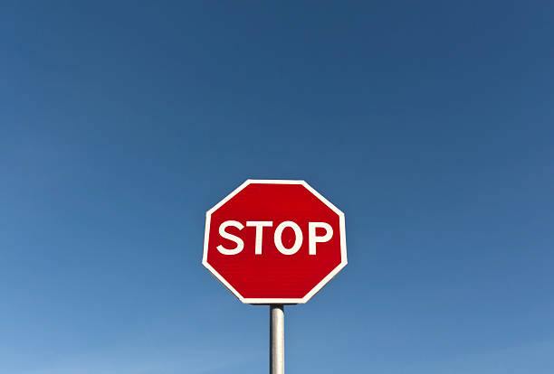 istock Red stop sign and blue sky. 508881762