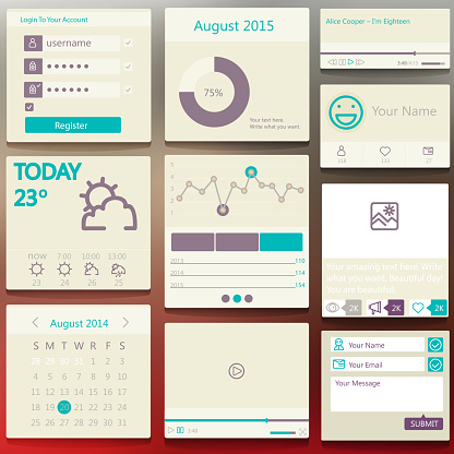 Set Elements Used For User Interface Light Stock Illustration ...
