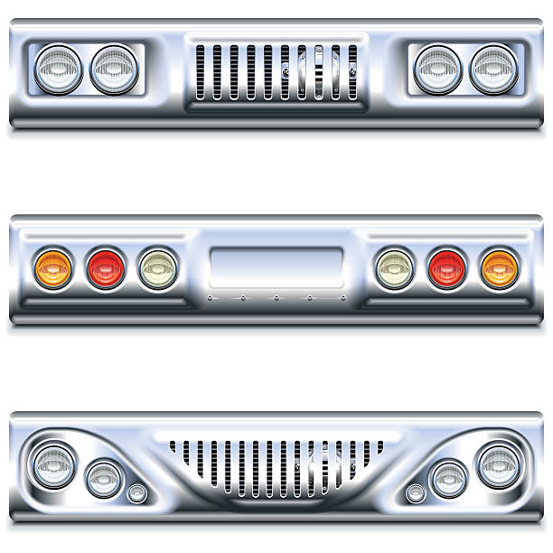 wektorowa samochód części z przodu i z tyłu - headlight stock illustrations