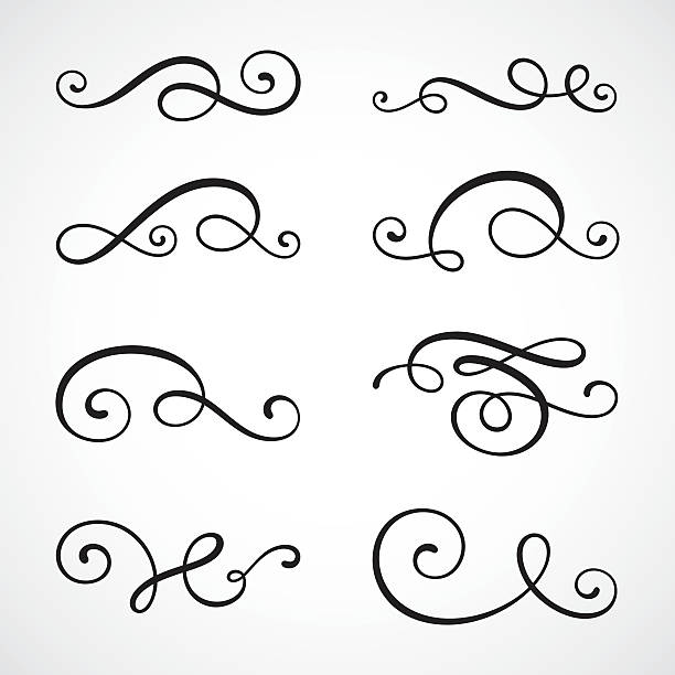 kaligrafia swirls - swirl stock illustrations