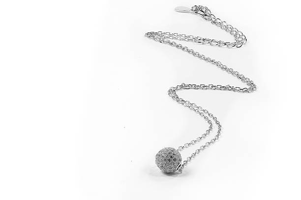 istock Silver necklace isolated on the white background 508884898