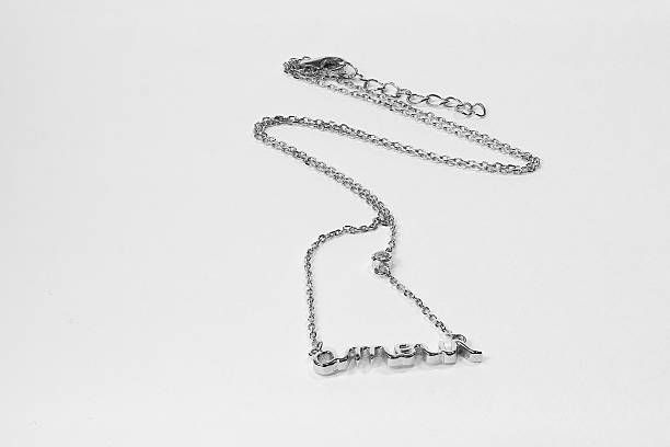 istock Silver necklace isolated on the white background 508884970