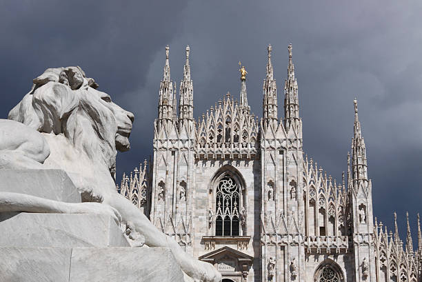 View of Cathedral of Duomo in Milan, Italy.