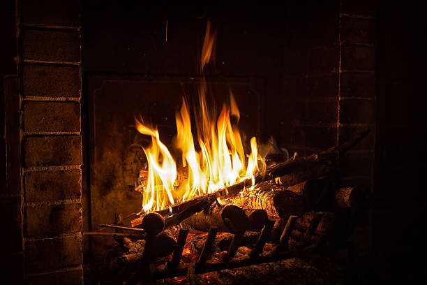 istock bright flame of fire burns in a fireplace 508894600