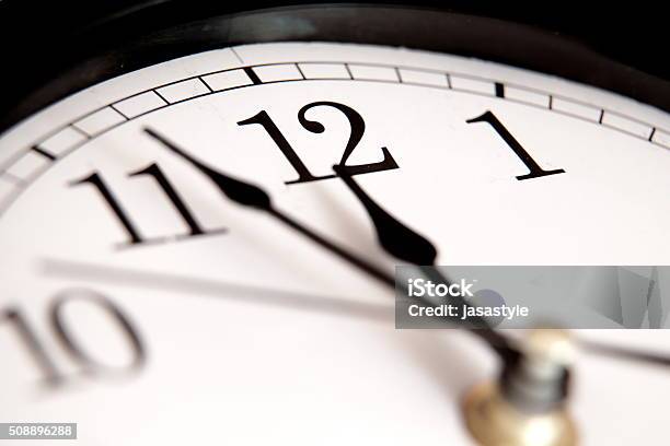 Closeup Of Hands On Clock Face Stock Photo - Download Image Now - Clock, Arrival Departure Board, Clock Face