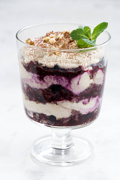 istock layered dessert with blueberries and cream, closeup 508899220