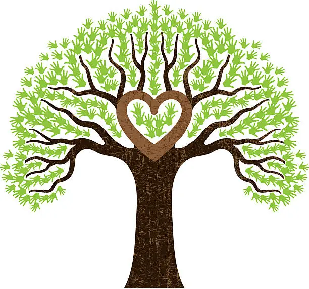 Vector illustration of Tree with heart illustration