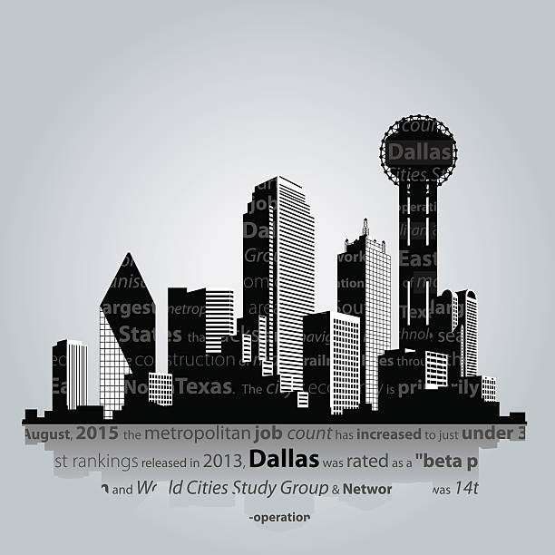 Dallas city silhouette. Vector. Dallas city silhouette. dallas texas stock illustrations