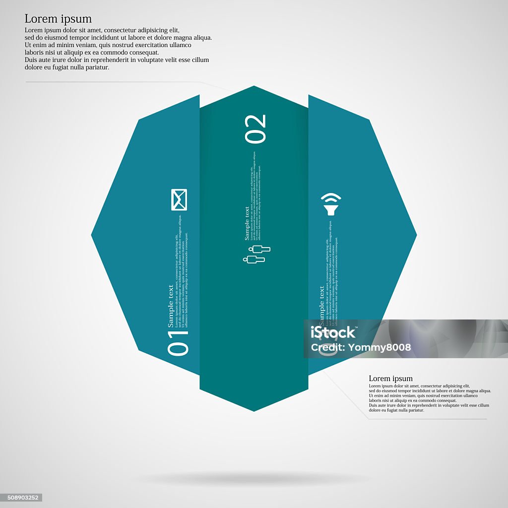 Template Infografis Oktagon Dibagi Secara Vertikal Menjadi Tiga Bagian ...