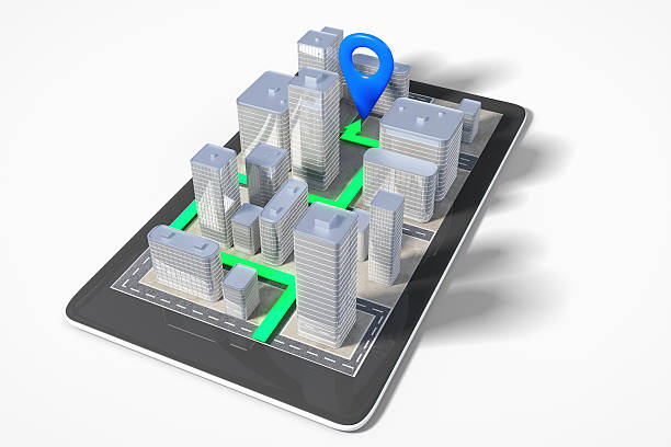 istock City navigation concept with cell phone with 3D buildings 508903344
