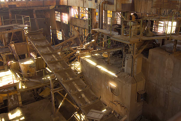 istock machinery destroyed in a coal mine abandoned after the war 508904989
