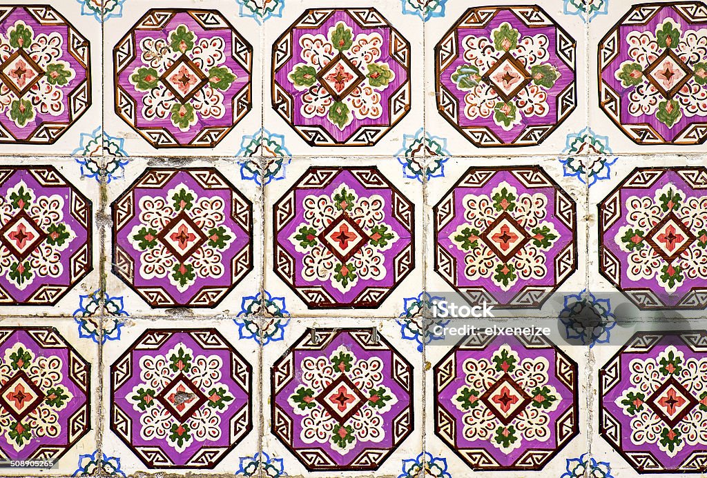 Traditional old tiles Background from traditional old tiles seen in Portugal Ancient Stock Photo