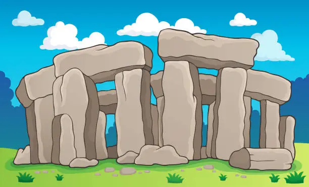 Vector illustration of Ancient stone monument theme 2