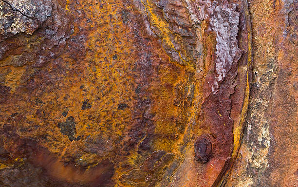 metallo arrugginito - rusty textured textured effect staple foto e immagini stock