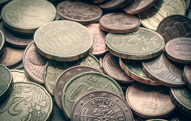 istock Retro look Euro coins background 508908037
