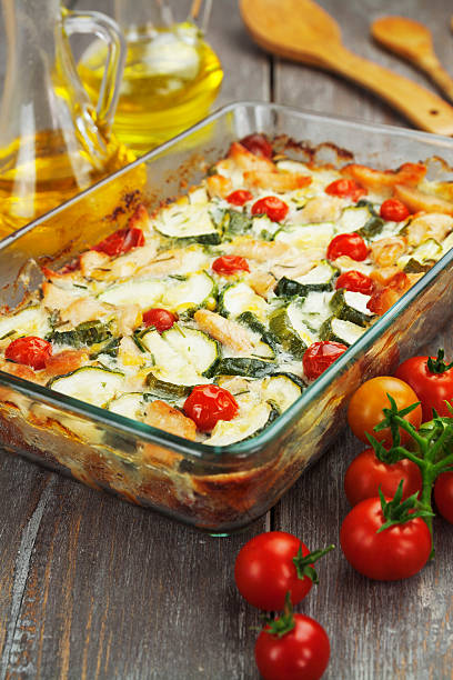 istock Zucchini baked i with chicken, cherry tomatoes and herbs 508908323