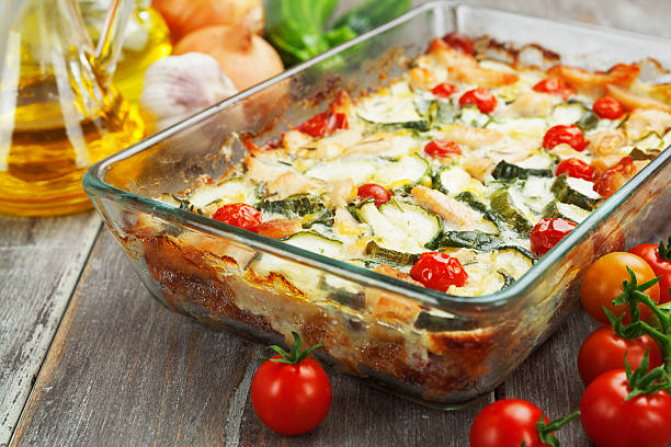 istock Zucchini baked i with chicken, cherry tomatoes and herbs 508908329