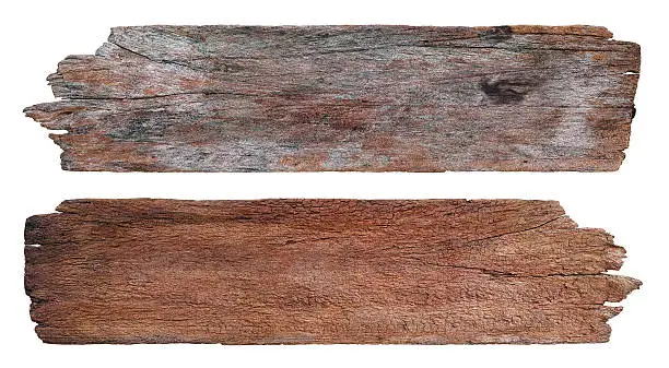 Photo of Two old weathered wood boards.